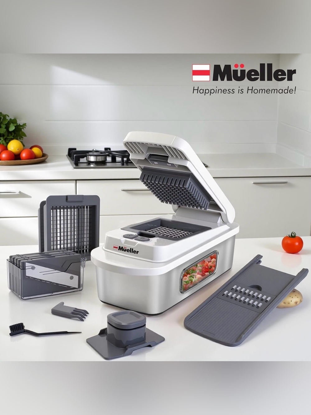 Mueller Pro-Series White Multi Chopper Slicer Stainless Steel Model: MSS-780 WG